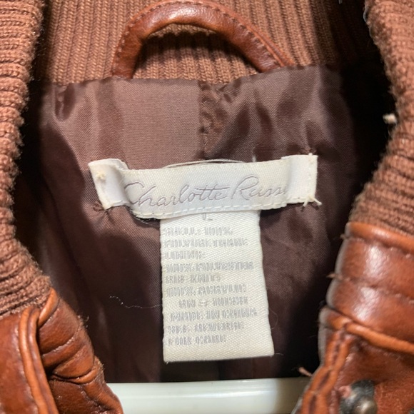 Charlotte Russe Brown Leather Jacket - Picture 2 of 3